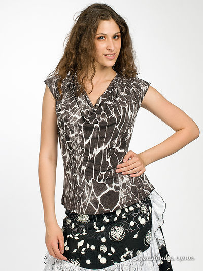 Блуза MadamT, цвет цвет серый / белый