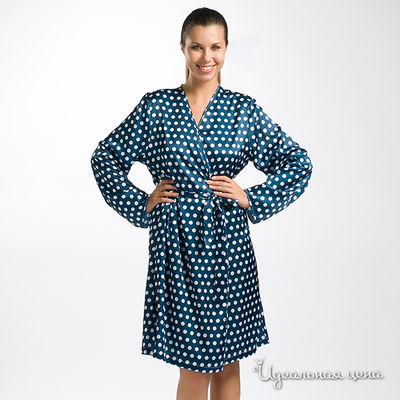 Халат Coemi, цвет цвет темно-синий / принт горох
