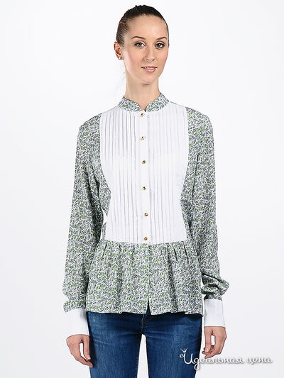 Блузка Marmalade, цвет цвет белый/ зеленый / сиреневый