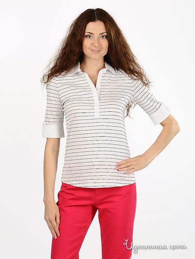 Футболка-поло Tommy Hilfiger, цвет принт черно-белая полоска