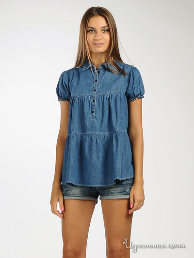 Блузка Marlboro Classics, цвет цвет синий