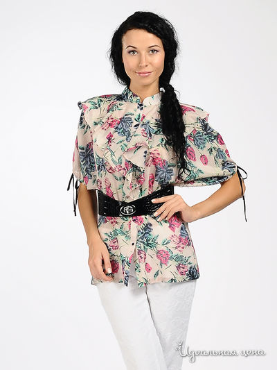 Блуза Vila clothes, цвет цвет бежевый / мультиколор