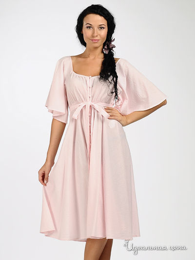 Платье Vila clothes, цвет принт белая / розовая полоска