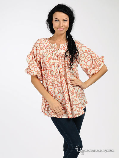 Туника Vila clothes, цвет цвет оранжевый / белый