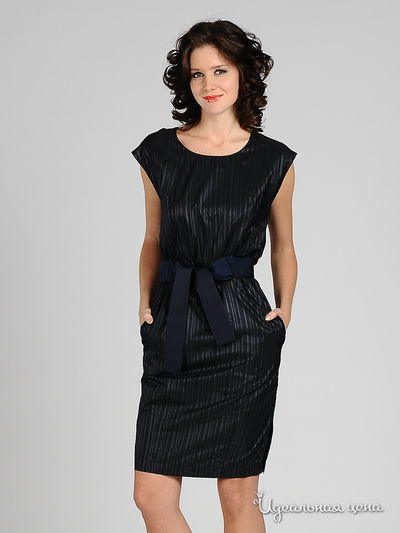 Платье Sysoev, цвет цвет черный / принт полоска / синий