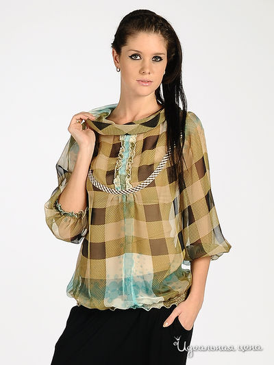 Блуза Mari-Line, цвет цвет бежевый / бирюзовый