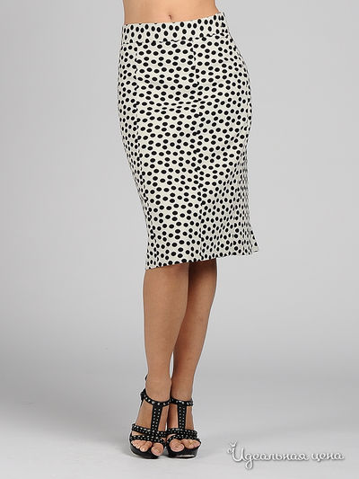 Юбка Sysoev, цвет принт горох белый / черный