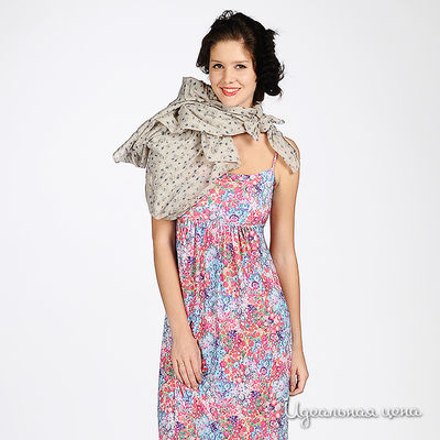 Палантин Renato Balestra, цвет принт цветочный серый / синий