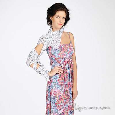 Палантин Renato Balestra, цвет принт цветочный белый / синий