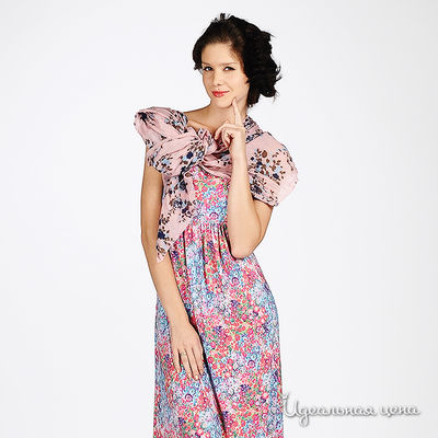 Палантин Renato Balestra, цвет принт цветочный розовый / синий