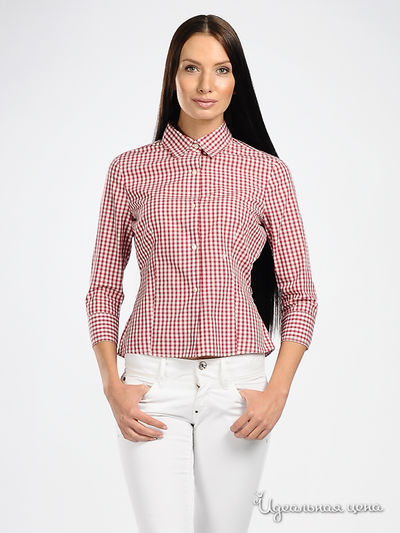 рубашка GAS, цвет принт клетка красный / белый