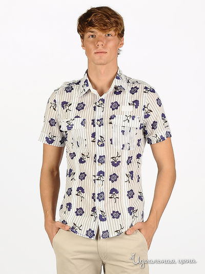 рубашка GAS, цвет цвет белый / фиолетовый