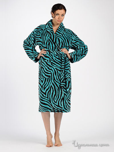 Халат Emanuel Ungaro, цвет цвет бирюза / принт зебра