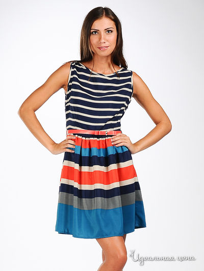 Платье Fervente, цвет цвет синий / принт полоска