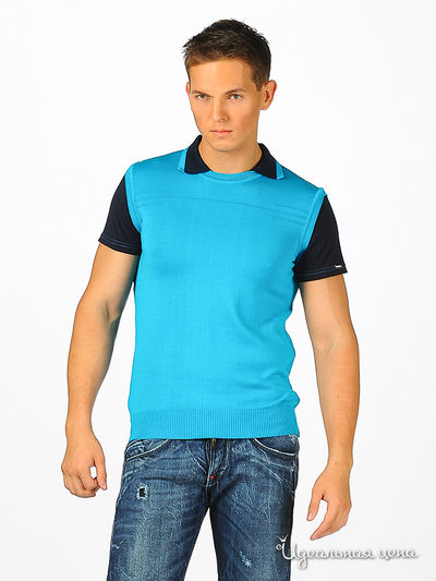 рубашка-поло Takeshy Kurosawa, цвет цвет бирюзовый