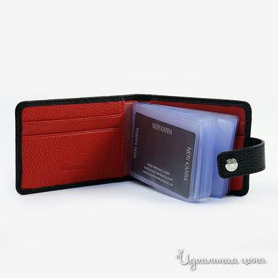 Визитница Neri Karra, цвет цвет черно-красный