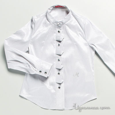 Блуза M&D school story, цвет принт серая полоска