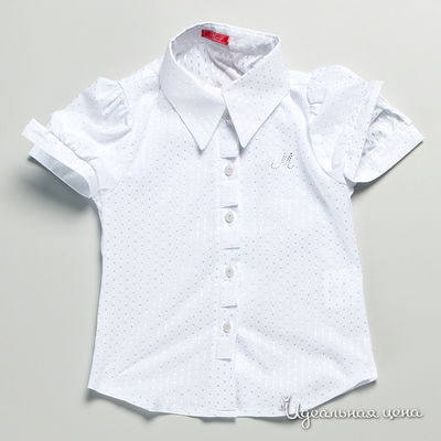 Блуза M&D school story, цвет принт белый горошек