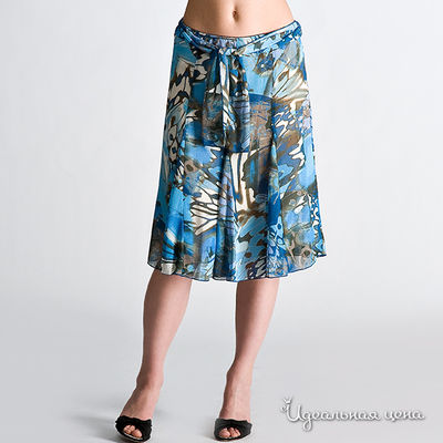 Юбка Lovini, цвет цвет голубой / мультиколор
