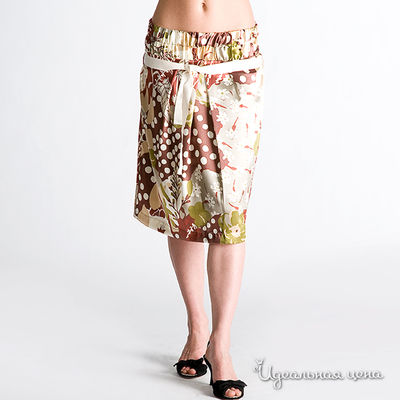 Юбка Lovini, цвет цвет коричневый / мультиколор