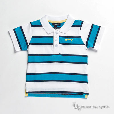 Футболка-поло Minoti, цвет цвет белый / голубой