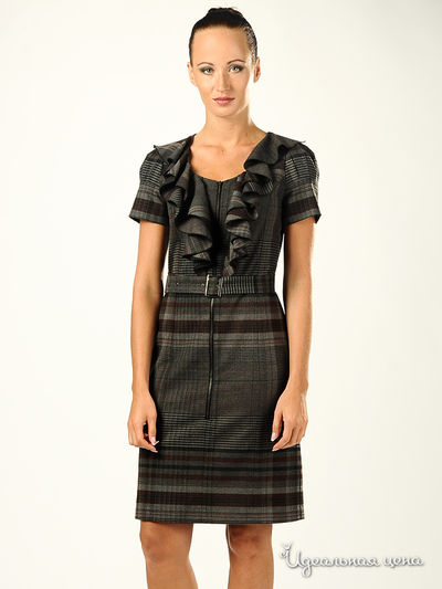 Платье Adzhedo, цвет принт клетка / цвет серый