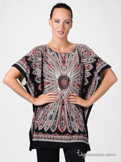 Туника Adzhedo, цвет цвет черный / принт жар-птица