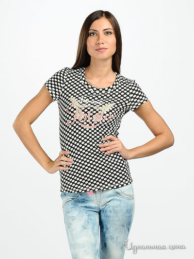 Футболка Fornarina, цвет цвет черный / принт горох