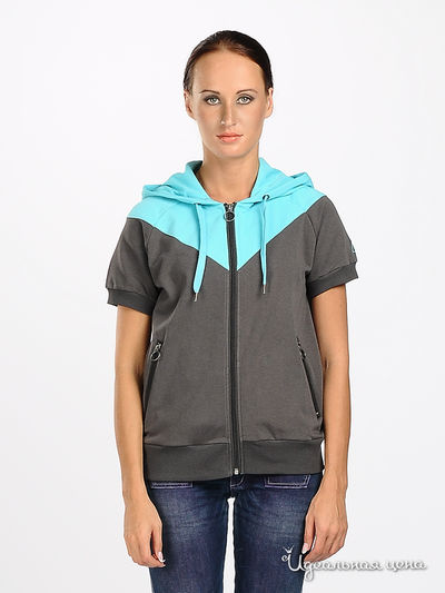 Толстовка F5jeans, цвет цвет серый / бирюза