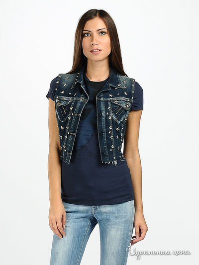 Жилет Fornarina, цвет цвет синий