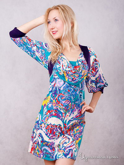 Платье Wisell, цвет цвет бирюзовый / фиолетовый