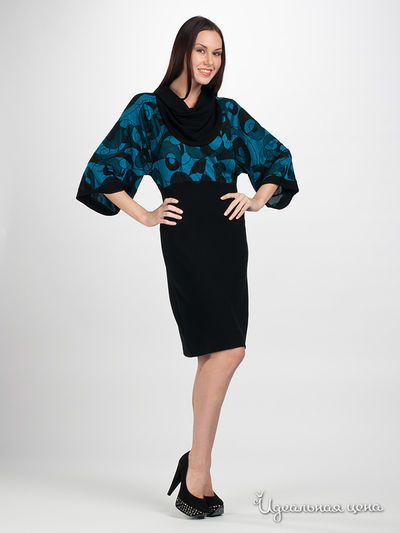 Платье MadamT, цвет цвет черный / бирюзовый