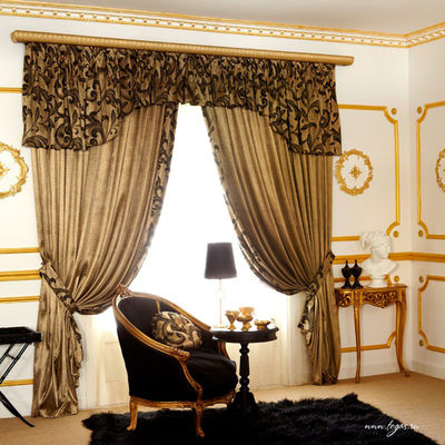 Шторы Togas, цвет цвет золотой / черный