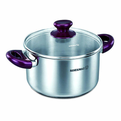 Кастрюля Korkmaz, цвет цвет лиловый, блестящий металлик