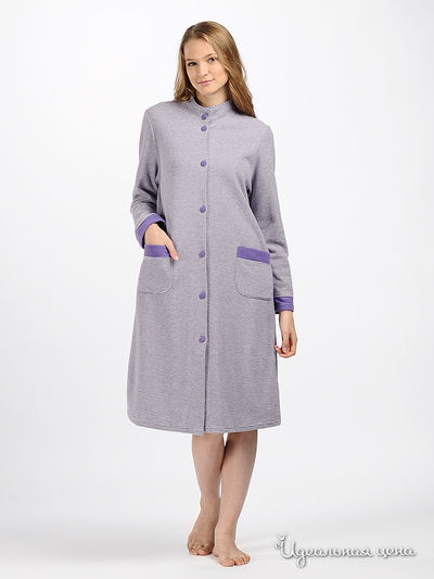 Халат Fancy, цвет цвет серый / фиолетовый