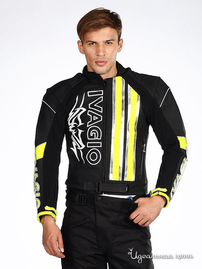 Мотокуртка Ivagio, цвет цвет черный / желтый