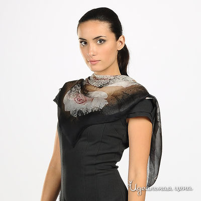 Платок Valentino, цвет цвет черно-розовый