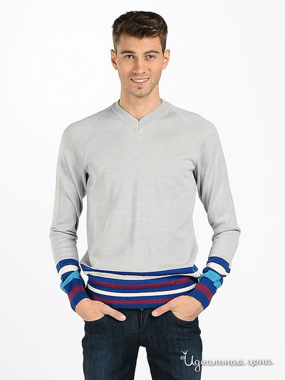 Джемпер Flash, цвет цвет светло-серый / синий / малиновый