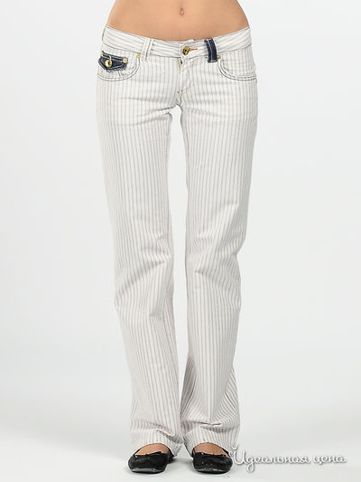 Брюки Eight Sin, цвет цвет молочный / красный принт в полоску