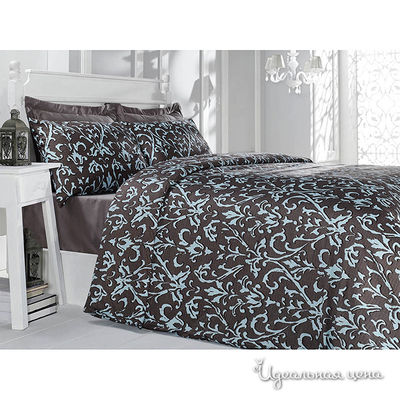Комплект постельного белья Issimo &quot;SAND GLOW&quot;, цвет коричнево-голубой, 2-х спальный евро