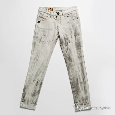 Брюки Diesel kids, цвет цвет белый / темно-серый принт