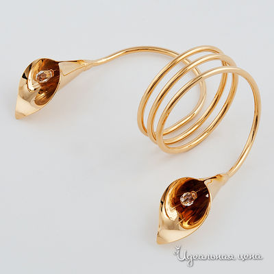 Кольцо Svarovski Crystal, цвет цвет золото