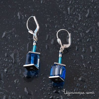 Серьги Coeur de Lion, цвет сине-голубой