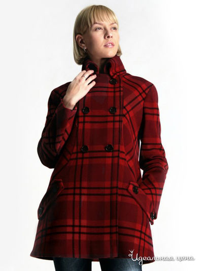 пальто Bizzaro, цвет принт красная клетка