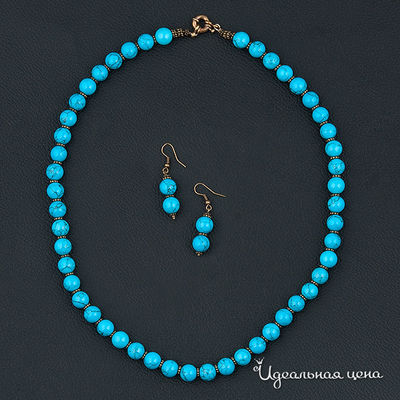 Комплект Biruza, цвет вставка бирюза / кристалл Svarovski