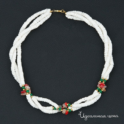 Бусы Biruza, цвет вставка коралл / жемчуг