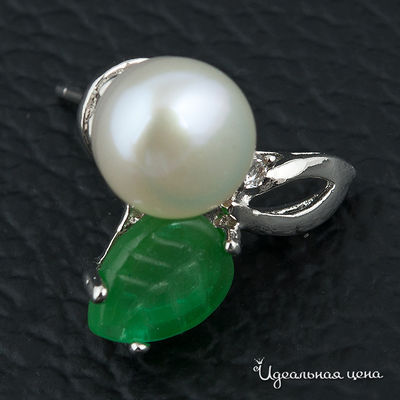 Серьги Biruza, цвет вставка жемчуг / бижутерная смола