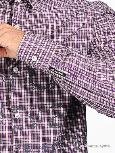 Рубашка Moschino MS мужская, цвет фиолетовый