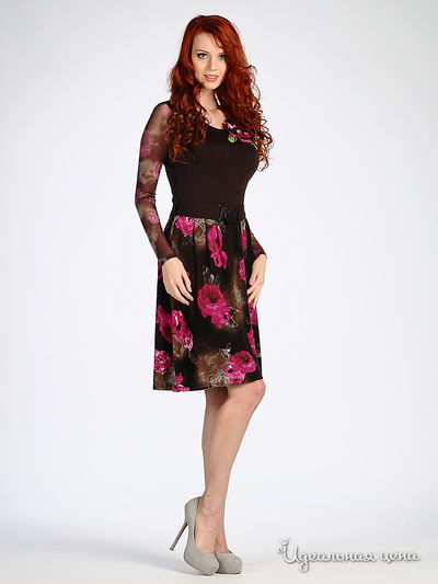 Платье Angellik женское, цвет коричневый / розовый