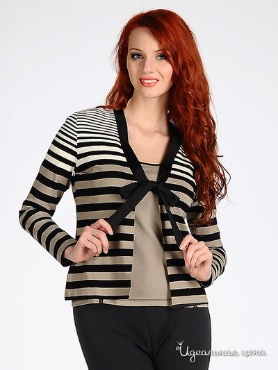 Жакет Angellik, цвет цвет белый / принт черная полоска